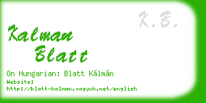kalman blatt business card