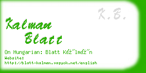 kalman blatt business card